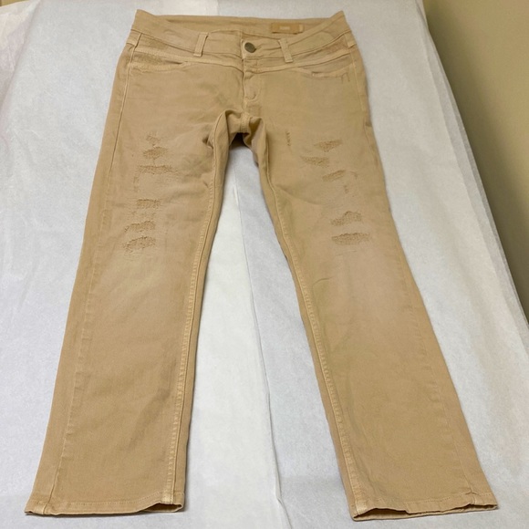 Closed Starlet Jeans Womens Tan Skinny Low Waist Straight Leg Cropped - Picture 1 of 11